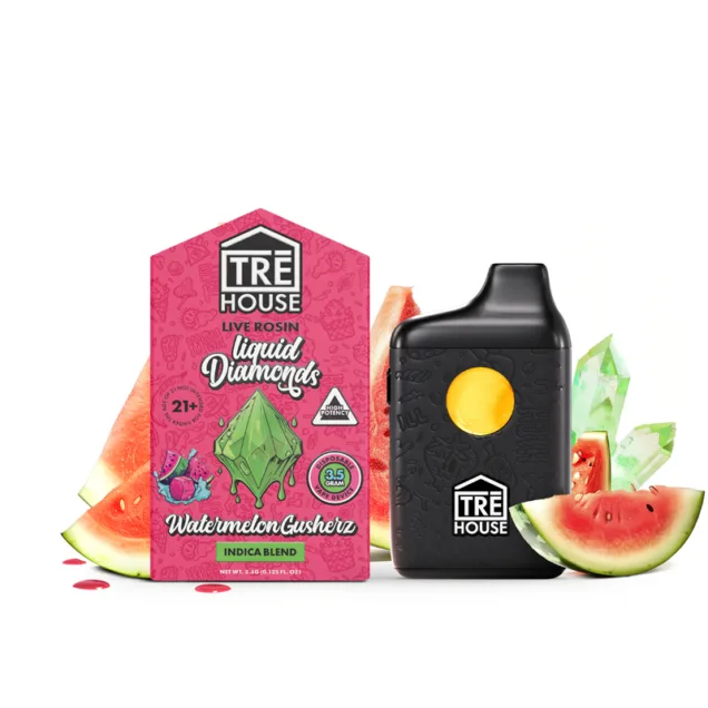 buy Watermelon Gusherz – Live Rosin Liquid Diamonds Indica THC Vape Pen